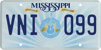 MS license plate VNI099