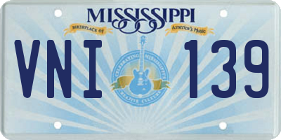 MS license plate VNI139