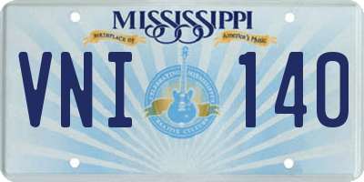 MS license plate VNI140