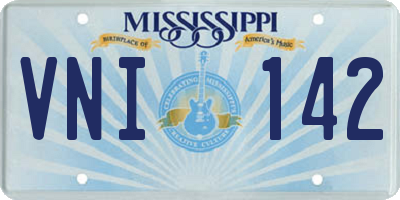 MS license plate VNI142