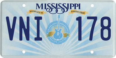 MS license plate VNI178