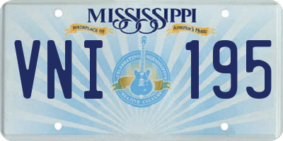 MS license plate VNI195