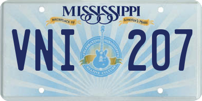 MS license plate VNI207