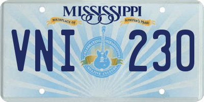 MS license plate VNI230