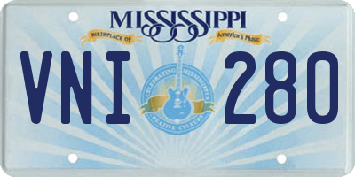 MS license plate VNI280