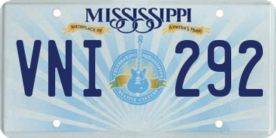 MS license plate VNI292