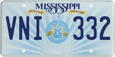 MS license plate VNI332