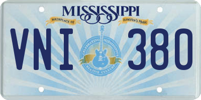 MS license plate VNI380