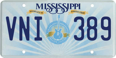 MS license plate VNI389