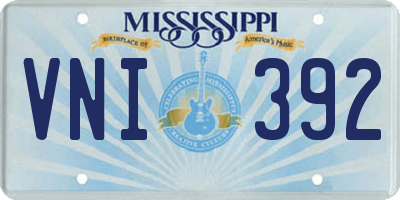 MS license plate VNI392