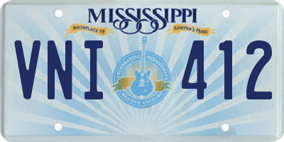 MS license plate VNI412