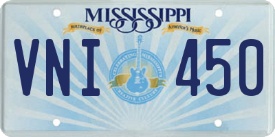 MS license plate VNI450