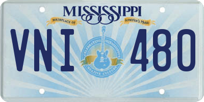 MS license plate VNI480