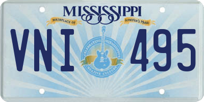 MS license plate VNI495