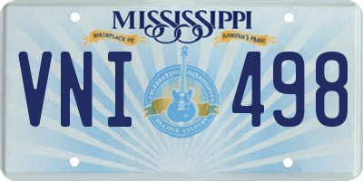 MS license plate VNI498
