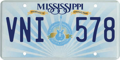 MS license plate VNI578