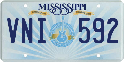 MS license plate VNI592