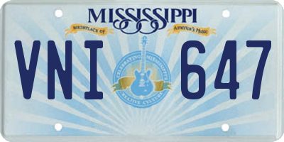 MS license plate VNI647