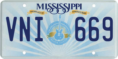 MS license plate VNI669