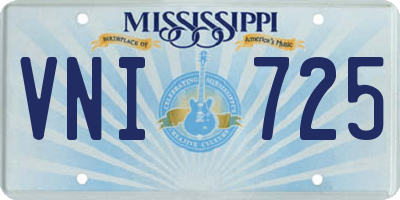 MS license plate VNI725