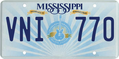MS license plate VNI770