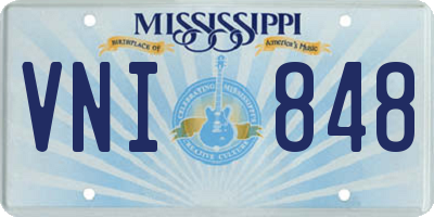 MS license plate VNI848