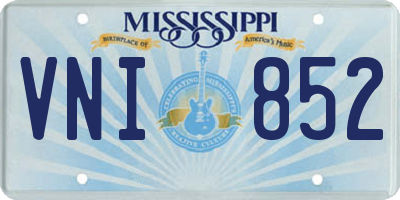 MS license plate VNI852