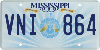 MS license plate VNI864