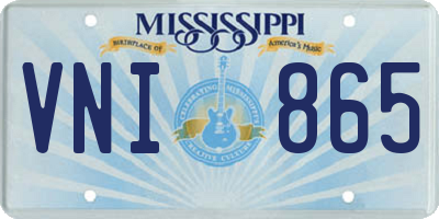 MS license plate VNI865