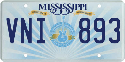 MS license plate VNI893