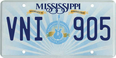 MS license plate VNI905