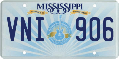 MS license plate VNI906
