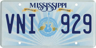 MS license plate VNI929