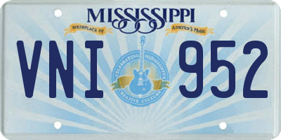 MS license plate VNI952