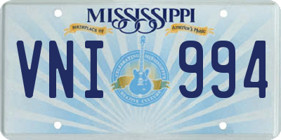MS license plate VNI994