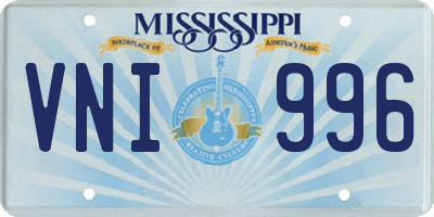 MS license plate VNI996