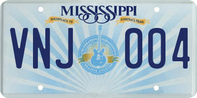MS license plate VNJ004