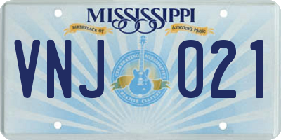MS license plate VNJ021