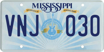 MS license plate VNJ030