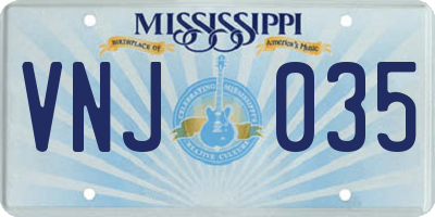 MS license plate VNJ035