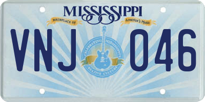 MS license plate VNJ046