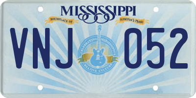 MS license plate VNJ052