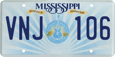 MS license plate VNJ106