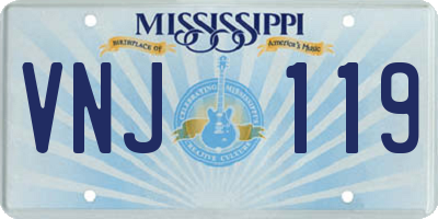 MS license plate VNJ119