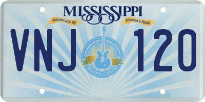 MS license plate VNJ120