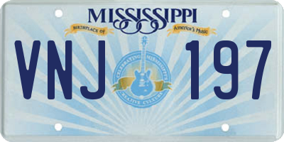 MS license plate VNJ197