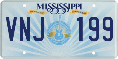 MS license plate VNJ199