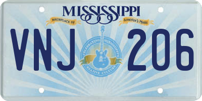 MS license plate VNJ206