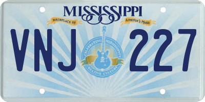MS license plate VNJ227