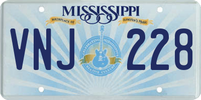 MS license plate VNJ228